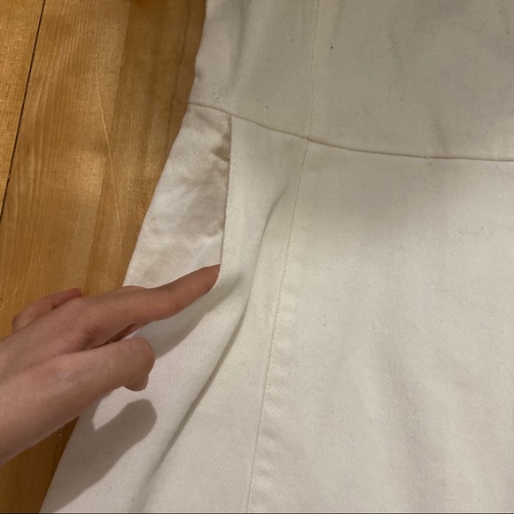 Forever 21 white jeans dress with pockets. NEW!! - Picture 2 of 7